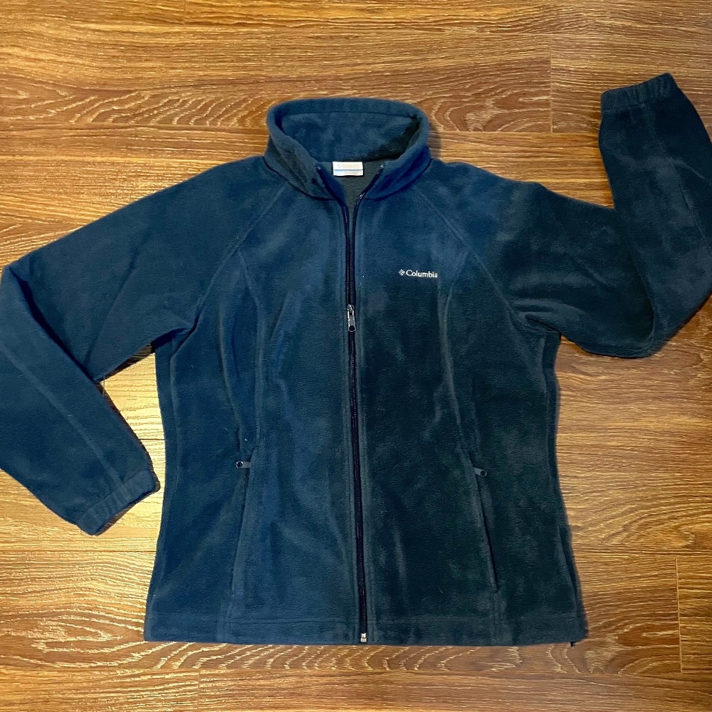 Columbia Benton Springs Fleece Zip Blue Jacket Outerwear Size L